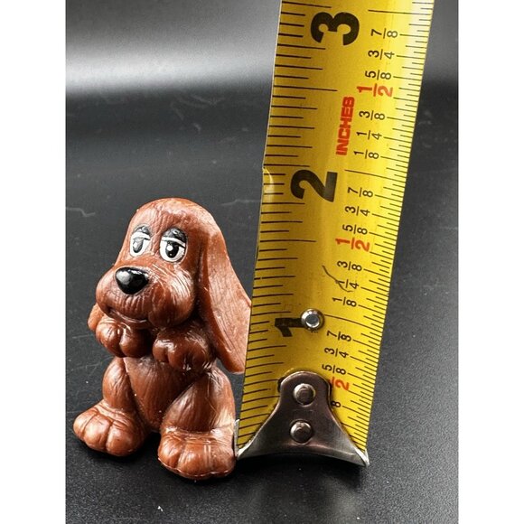 Vintage 1984 LGT Pound Puppies Dog PVC Figure Cake Topper Tonka 1980s Brown - Picture 9 of 9